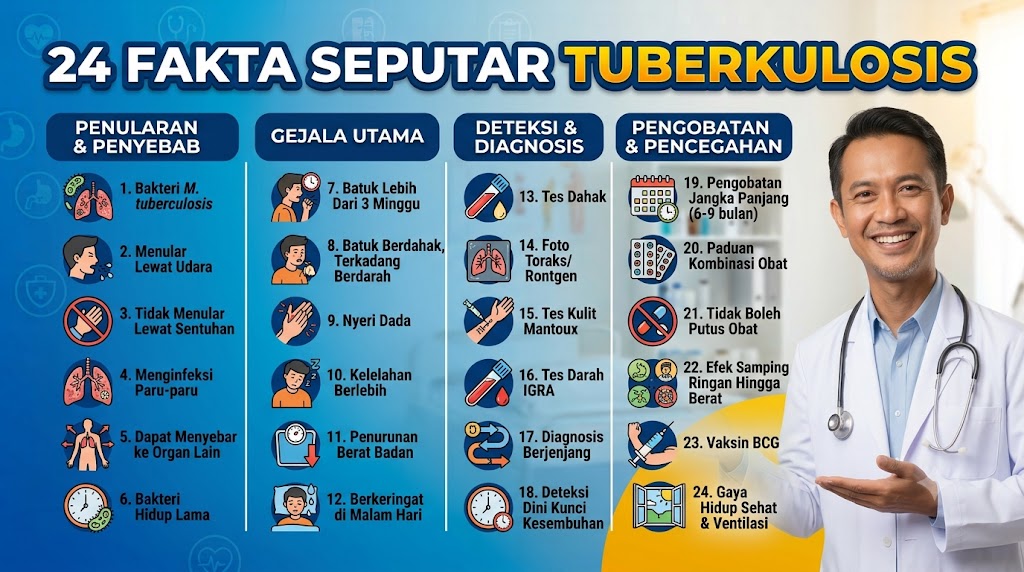 24 Fakta Seputar Tuberkulosis - Bisa Sembuh? Bagaimana Pencegahan dan Pengobatannya?